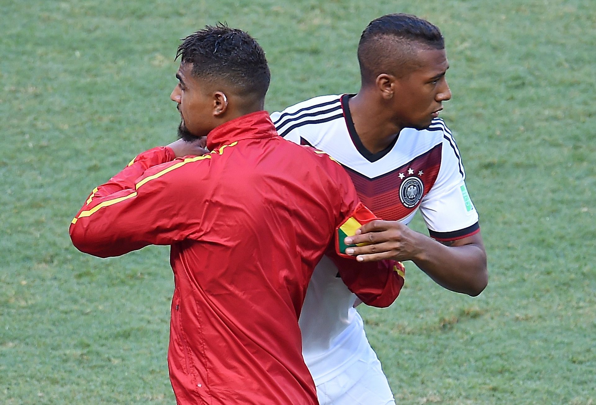 <p>                     At the 2010 World Cup, history was made as brothers Kevin-Prince Boateng and Jerome Boateng lined up on different sides for a group match between Ghana and Germany. The Europeans won the match 1-0.                   </p>                                      <p>                     Four years later, the two teams met again at the 2014 World Cup. Again, the two half brothers featured – this time in a 2-2 draw. Centre-back Jerome had the more successful career, winning the World Cup in 2014 and spending 10 seasons at Bayern Munich. Kevin-Prince, by contrast, won only 15 caps for Ghana, but did play for some big clubs in a colourful career – including AC Milan, Tottenham, Fiorentina and, briefly, Barcelona.                   </p>