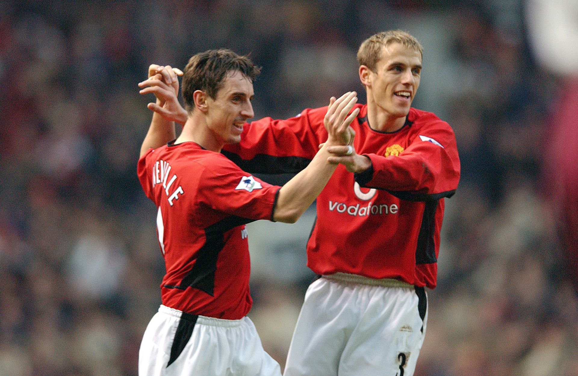 <p>                     Gary Neville and brother Phil came through the youth system together at Manchester United and were part of Sir Alex Ferguson's hugely successful side.                   </p>                                      <p>                     While Gary spent his entire career at Old Trafford, Phil played for eight years at Everton after leaving United in 2005. Between them. they won 144 caps for England and regularly featured in the same side for club and country.                   </p>