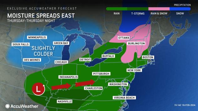 late-week storm eyes ohio valley, northeast with rain and snow