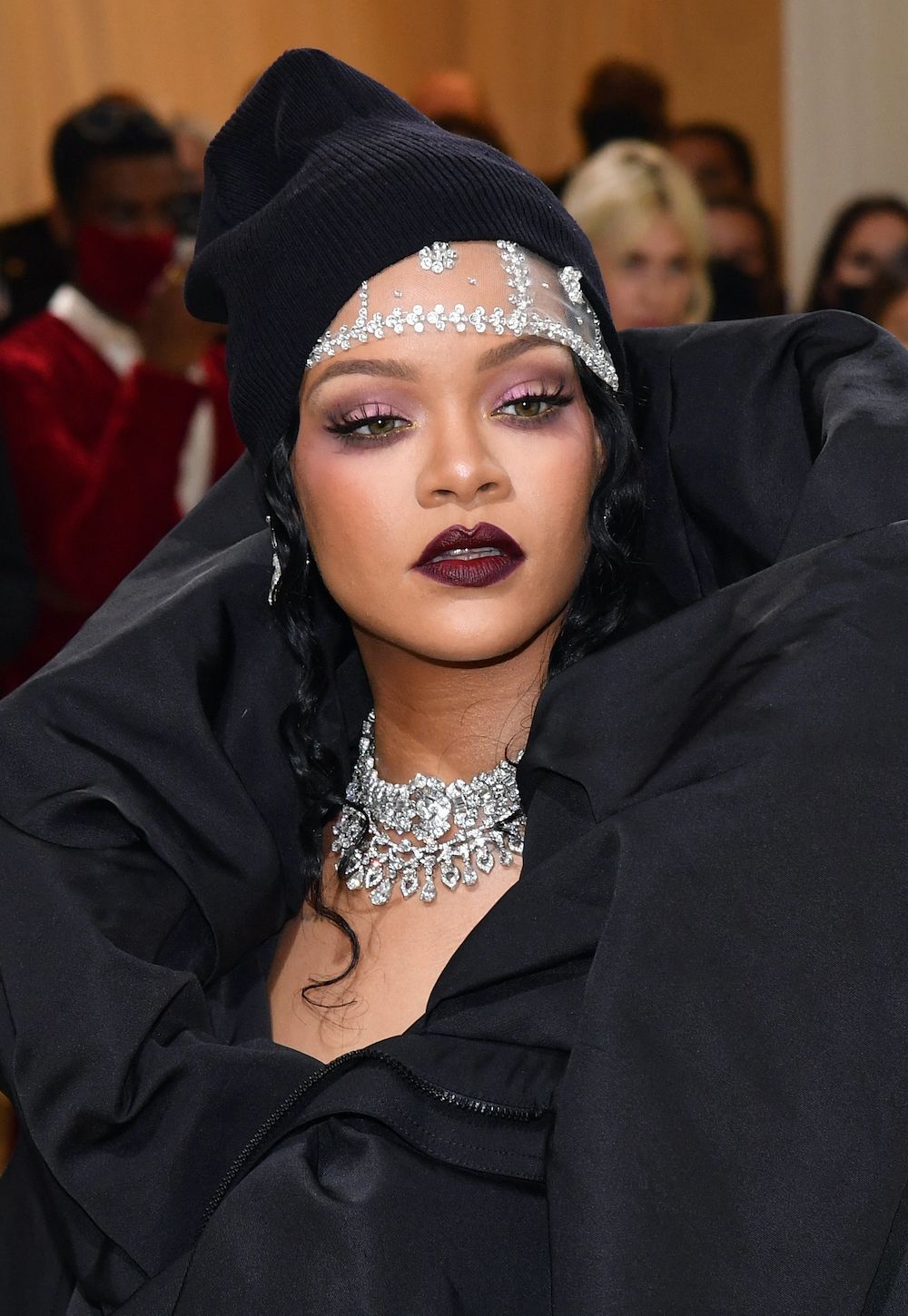 <p>                     Rihanna has had so many incredible makeup moments on the Met Gala red carpet (her ultra-blushed look from 2017 was another highlight). But this dark lip paired with pastel purple shadow for the 2021 gala was a really eye-catching combination.                   </p>