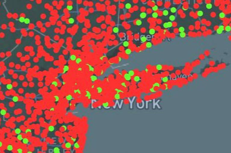 Map shows New York UFO sightings since the year 2000 with thousands spotted