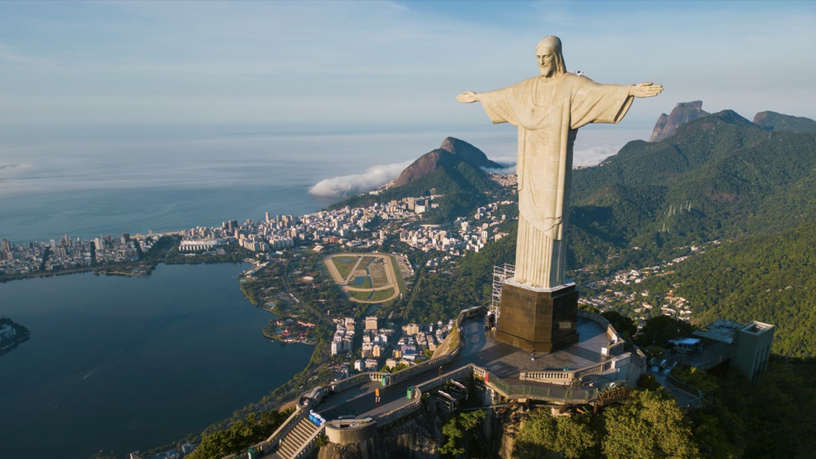 <p>Built in 1931, this statue of Christ overlooking Rio de Janeiro from the summit of Mount Corcovado is a cultural icon of Brazil. The Art Deco statue stands 98 feet tall, with its arms stretched wide in a gesture of peace, and is made from concrete and soapstone. <a href="https://study.com/academy/lesson/why-is-christ-the-redeemer-considered-one-of-the-seven-wonders-of-the-world.html">Study.com</a> says the statue is one of the new ‘7 wonders of the world’ due to its impressive size.</p>