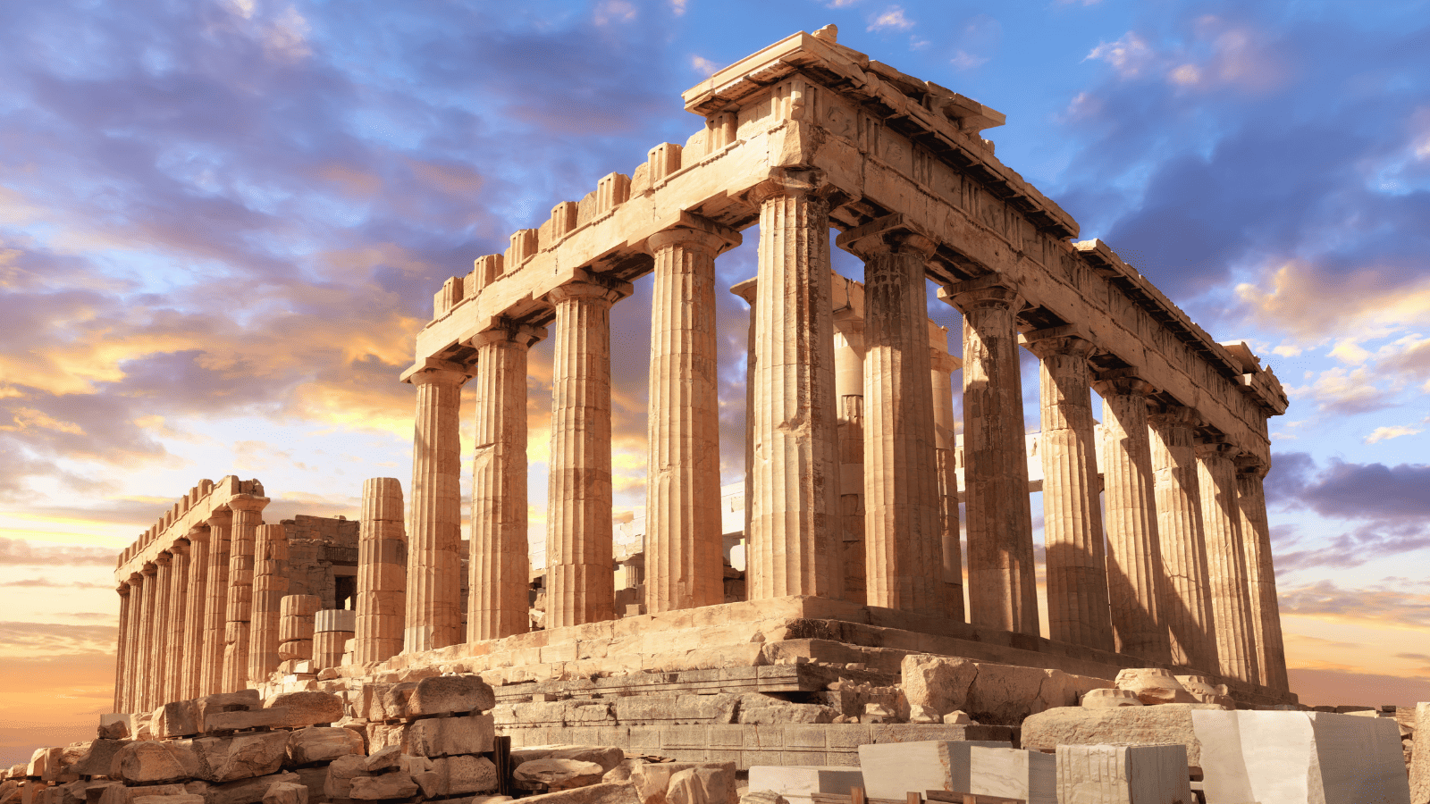 <p>This ancient Greek temple stands atop the Acropolis in Greece’s capital, Athens, and is dedicated to the goddess Athena, after whom the city is <a href="https://www.archaeology.org/issues/380-2005/digs/8615-digs-greece-parthenon-name">named</a>. Constructed in the 5th century BC, its Doric columns, classical architecture, and impressive size symbolize the artistry, wealth, and skill of ancient Greece.</p>