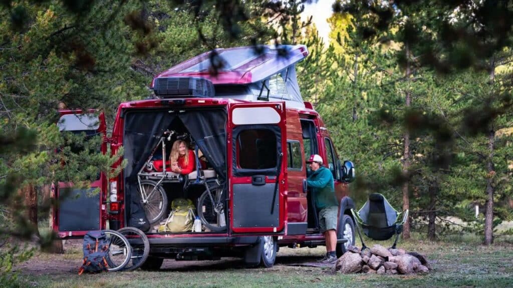 <p>When choosing a pop up camper van, there are some significant advantages to buying an “off the lot” model. </p><p>The Solis from Winnebago is much more fully loaded than a converted rig like the CV1, meaning that you can enjoy the benefits of indoor plumbing. Yes, you still have to empty the black water tank (and use tablets), but the experience can be more enjoyable than emptying a portable potty.</p><p>As far as sleeping arrangements, you can pick between a convertible sofa bed or a fold-up Murphy-style <a href="https://www.thewaywardhome.com/best-campervan-mattress/">mattress</a>. The sofa is helpful for when you want to just relax inside your popup van, but the Solis comes with plenty of seating and table space, so either option is comfortable and versatile. </p><p><a href="https://www.winnebago.com/models/product/motorhomes/solis" rel="noopener">Learn more about the Winnebago Solis.</a></p>
