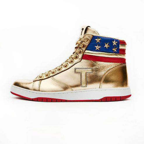 Trump unveils $399 gold high-top sneakers after being ordered to pay ...