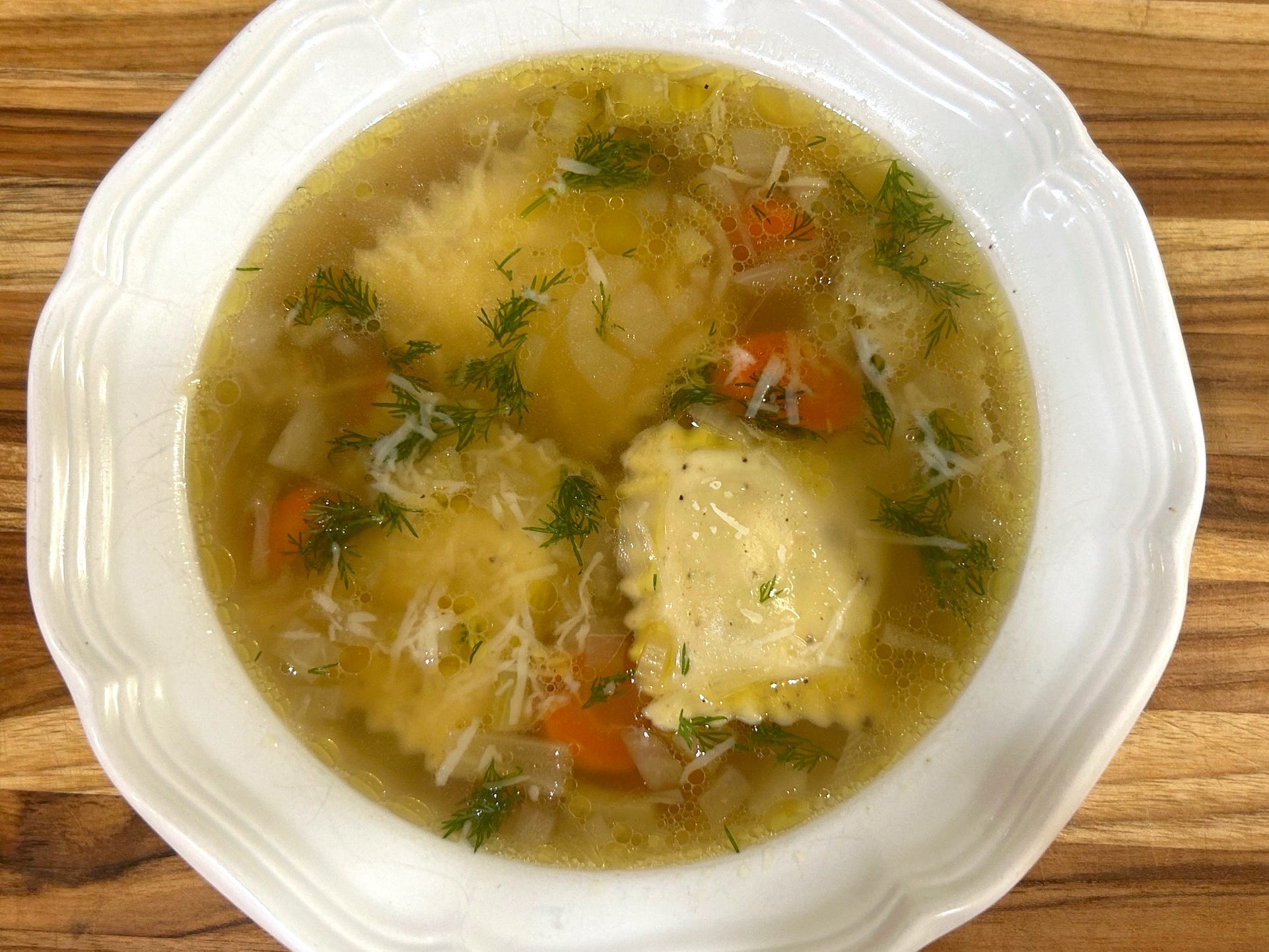 I made Ina Garten's ravioli en brodo and it's so much better than ...