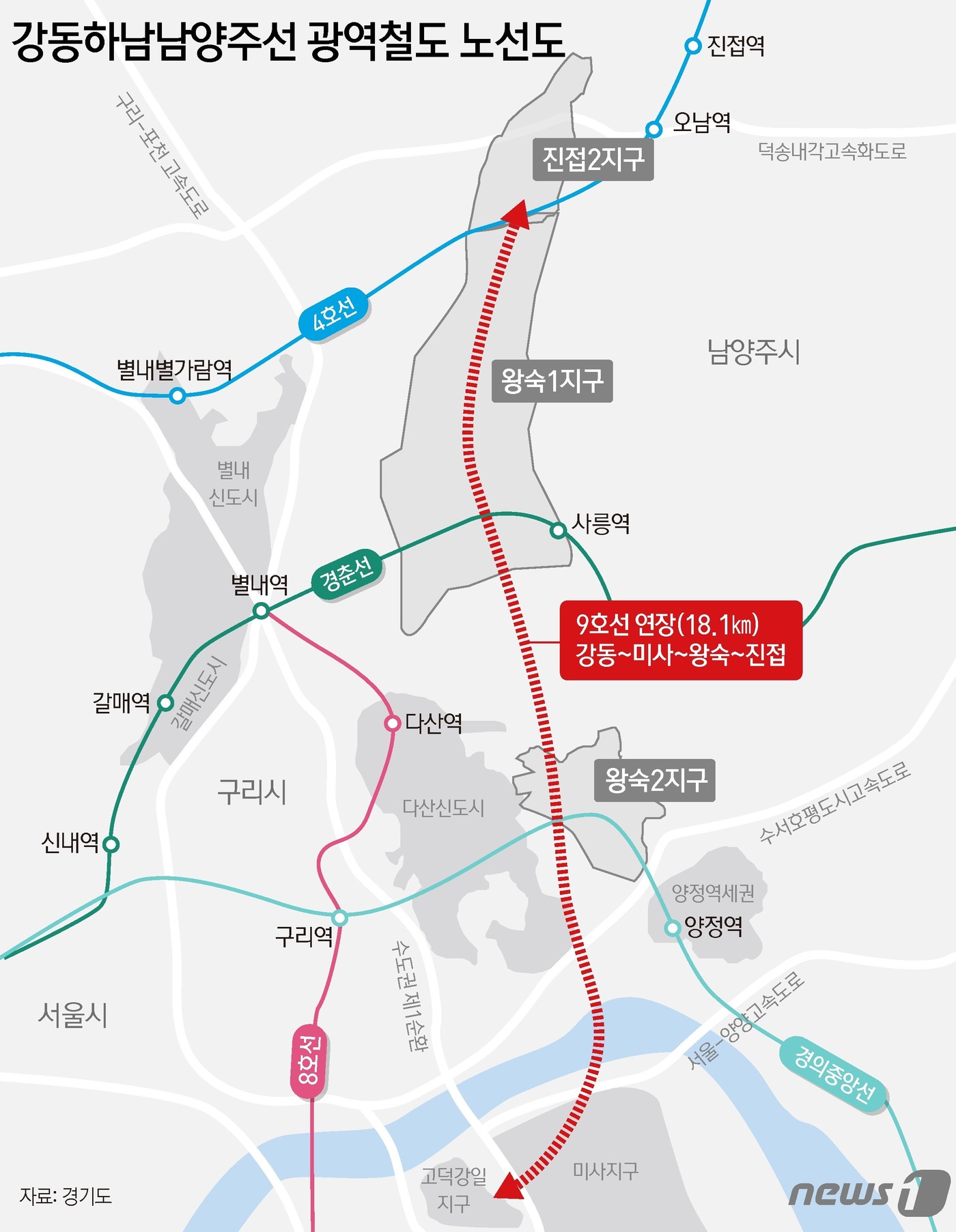 '강동하남남양주선 광역철도' 주민설명회 내달 13~14일