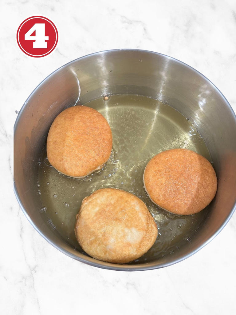 frying doughnuts in oil