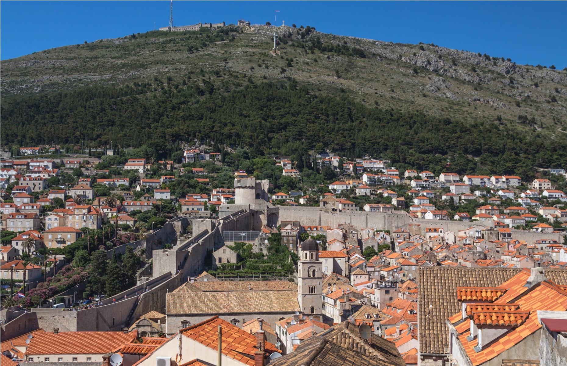 <p>Not quite soaring over Dubrovnik – at a mere 1,352 feet (412m) – Mount Srd still offers fantastic views. Board the cable car and whizz up in just a few minutes. Then take in the red roofs of the old town below, the forested island of Lokrum and the azure Adriatic stretching to the horizon. On a clear day, you can see almost 40 miles into the distance (telescopes are provided).</p>