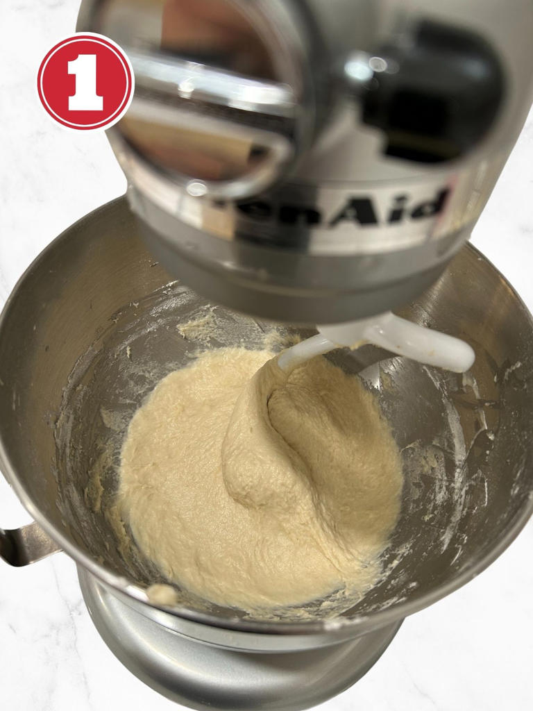 making dough for doughnuts