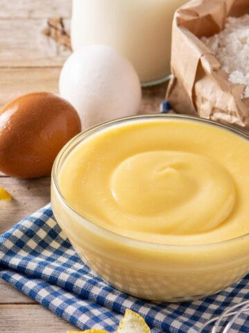 Pastry Cream in a clear Bowl