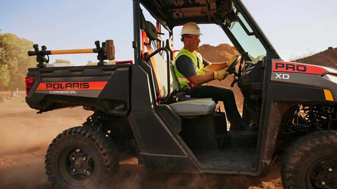 polaris charges up your workplace with the pro xd kinetic utv