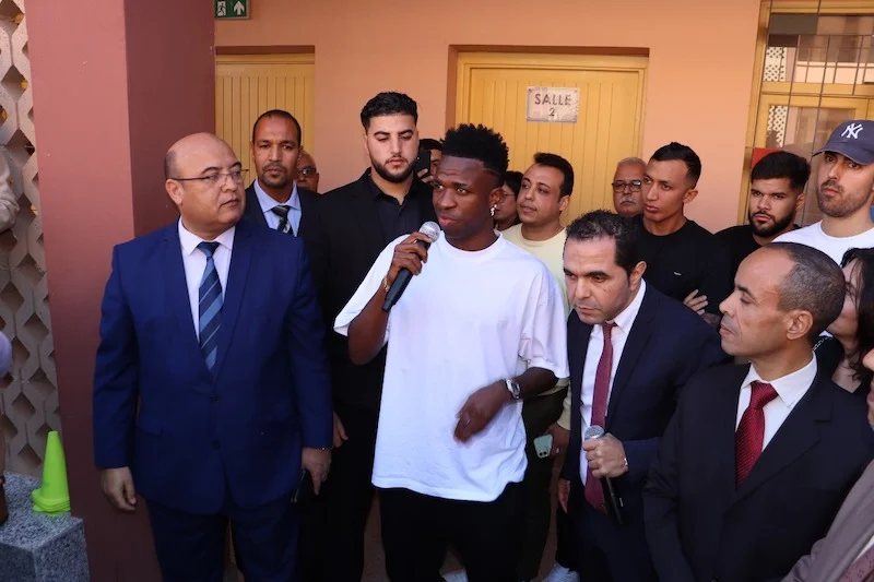 real madrid's vinicius jr. visits marrakech school as unesco education ambassador
