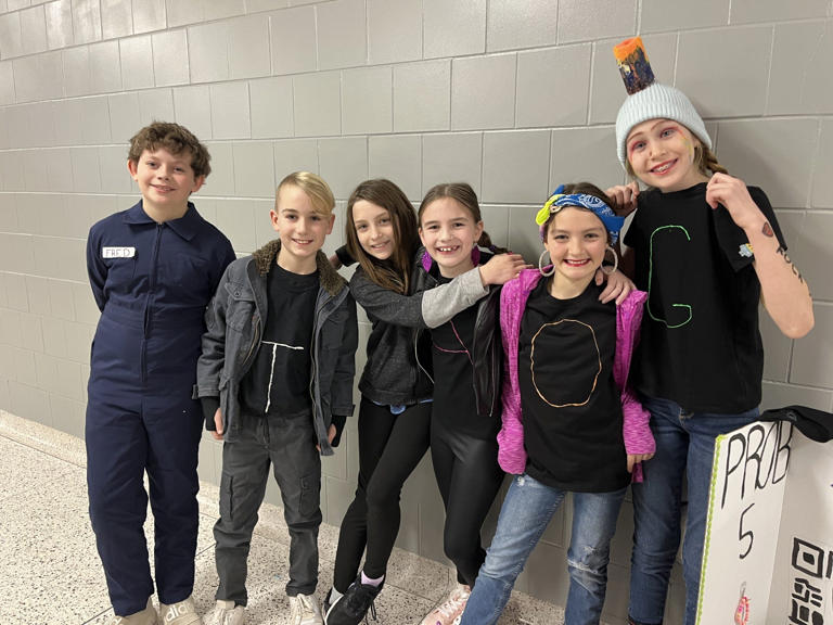 From left: Issac Kotrba, Mikah Wood, Maddie Berry, Mia Zerafa, Mikayla Slesinski and Grace Hnidy. The six students have teamed up for "Odyssey of the Mind."