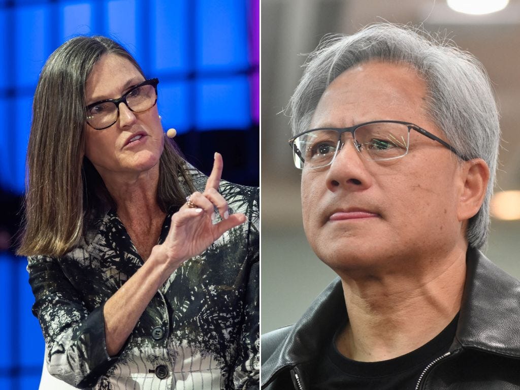 amazon, tesla investor cathie wood says she's been selling nvidia stock for some time: 'it has become a check-the-box stock'