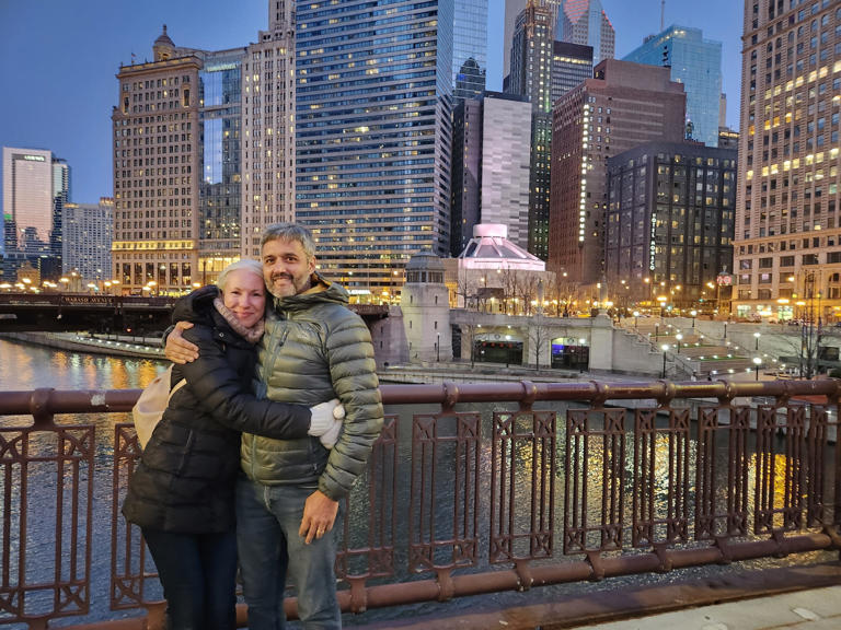 The author with her husband on a visit to Chicago. Courtesy of the author