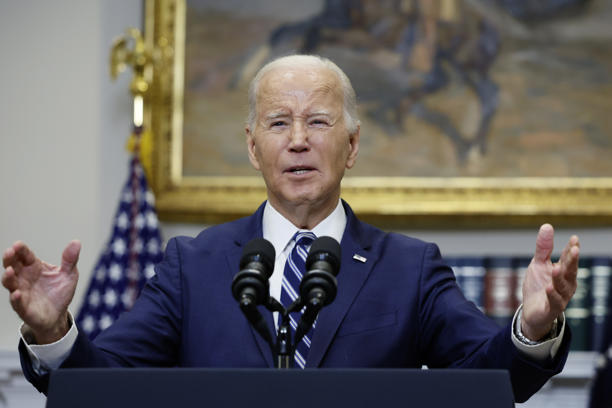 U.S. President Joe Biden delivers remarks on the reported death of Alexei Navalny from the Roosevelt Room of the White House on February 16, 2024 in Washington, DC. The Houston Chronicle, one of the largest newspapers in Texas, has endorsed Biden for re-election.