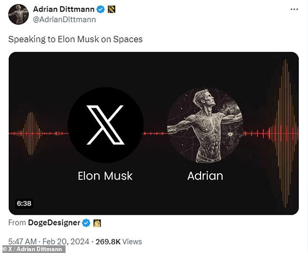 X users claim Elon Musk has created 'burner account' Adrian Dittmann to