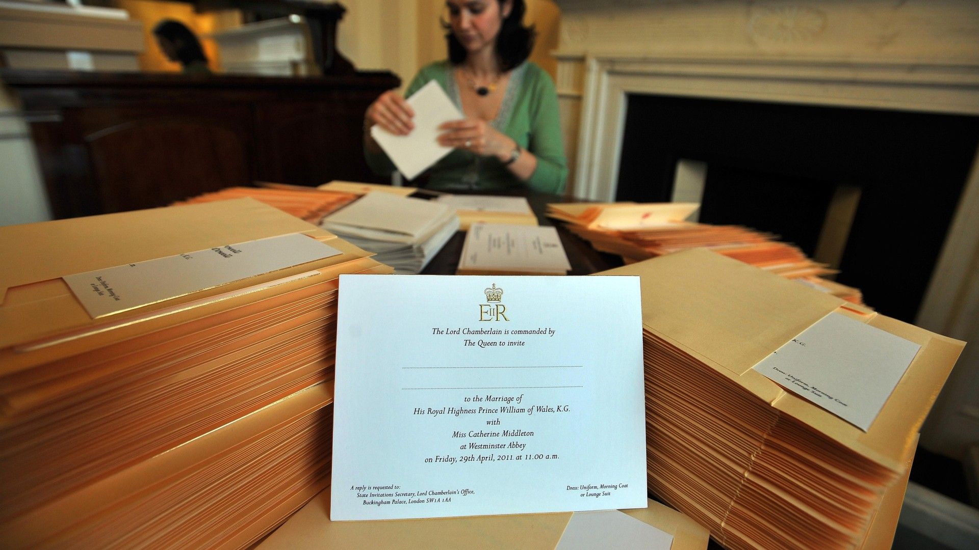 <p>                     Typically within the royal family, wedding invites are issued in the name of the monarch – meaning that technically, the reigning King or Queen officially invites guests to any royal bride and groom's wedding, rather than the couple getting hitched.                   </p>                                      <p>                     For example, Catherine Middleton and Prince William’s wedding invites were sent to an enormous 1,900 guests in the name of Queen Elizabeth II. In the same vein, wedding receptions are not traditionally officially 'held' by the couple getting married – instead, the reigning monarch and the Prince of Wales will officially act as hosts.                   </p>