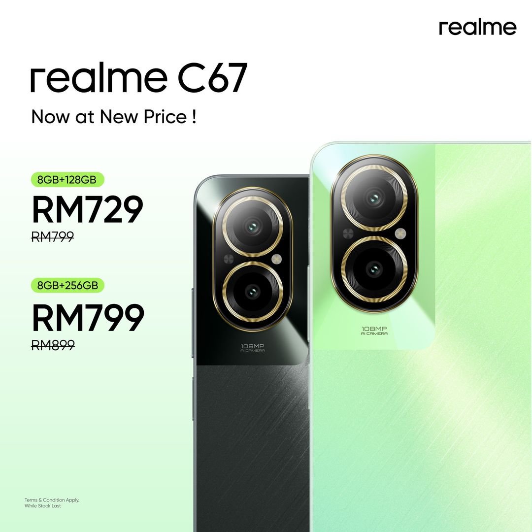 android, realme c67 gets up to rm100 price cut, snapdragon 685-powered midranger now starts at rm729