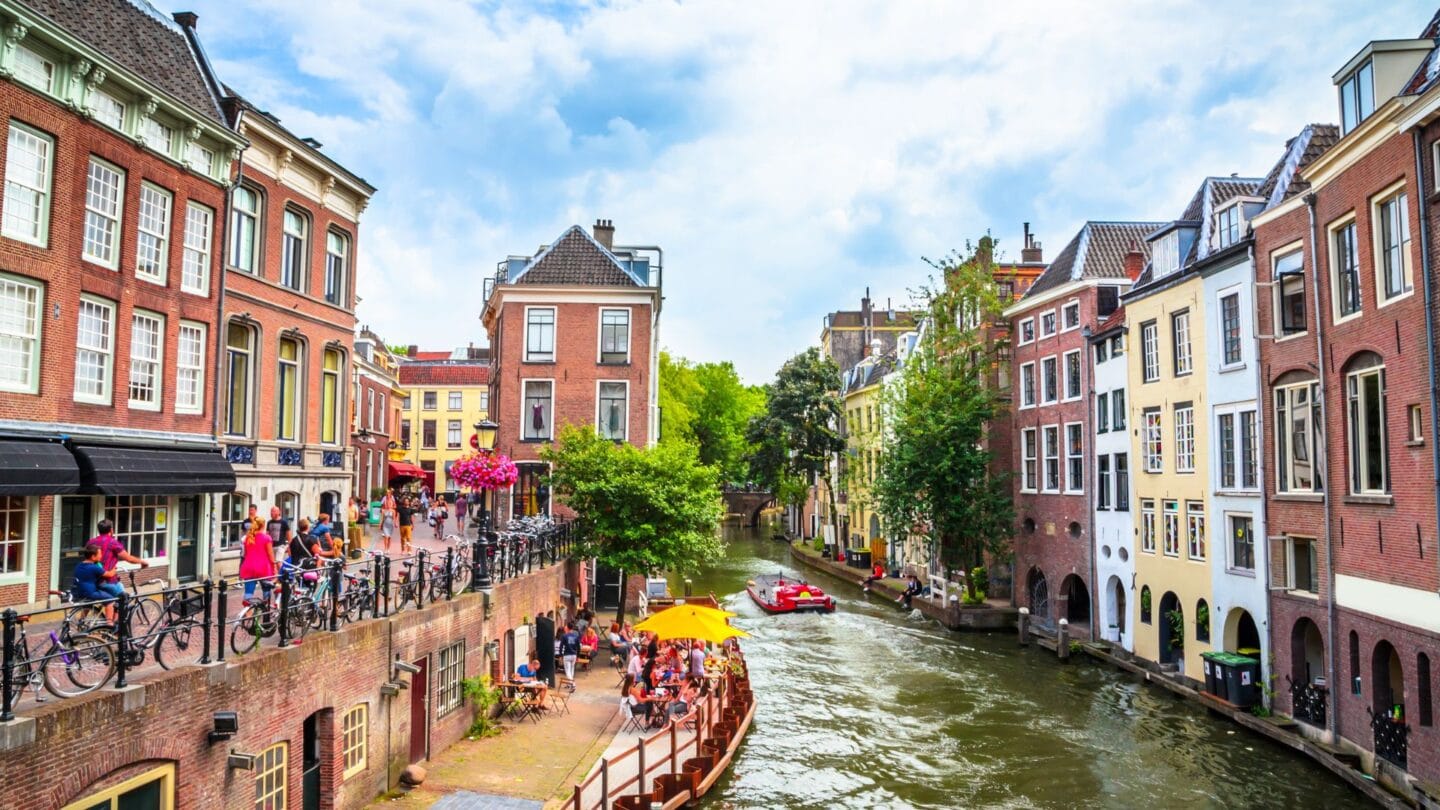 <p>Skip the crowd in Amsterdam and head to Utrecht, a quaint city with iconic medieval canals. Utrecht also features Dom Tower, the tallest church tower in the country. Tourists can also explore the city’s canals.</p>