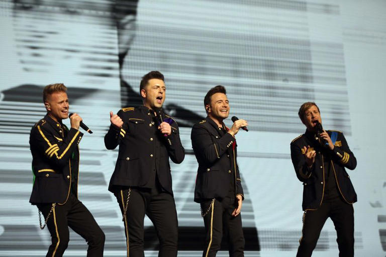 Westlife playing to a packed crowd at the Utilita Arena Newcastle
