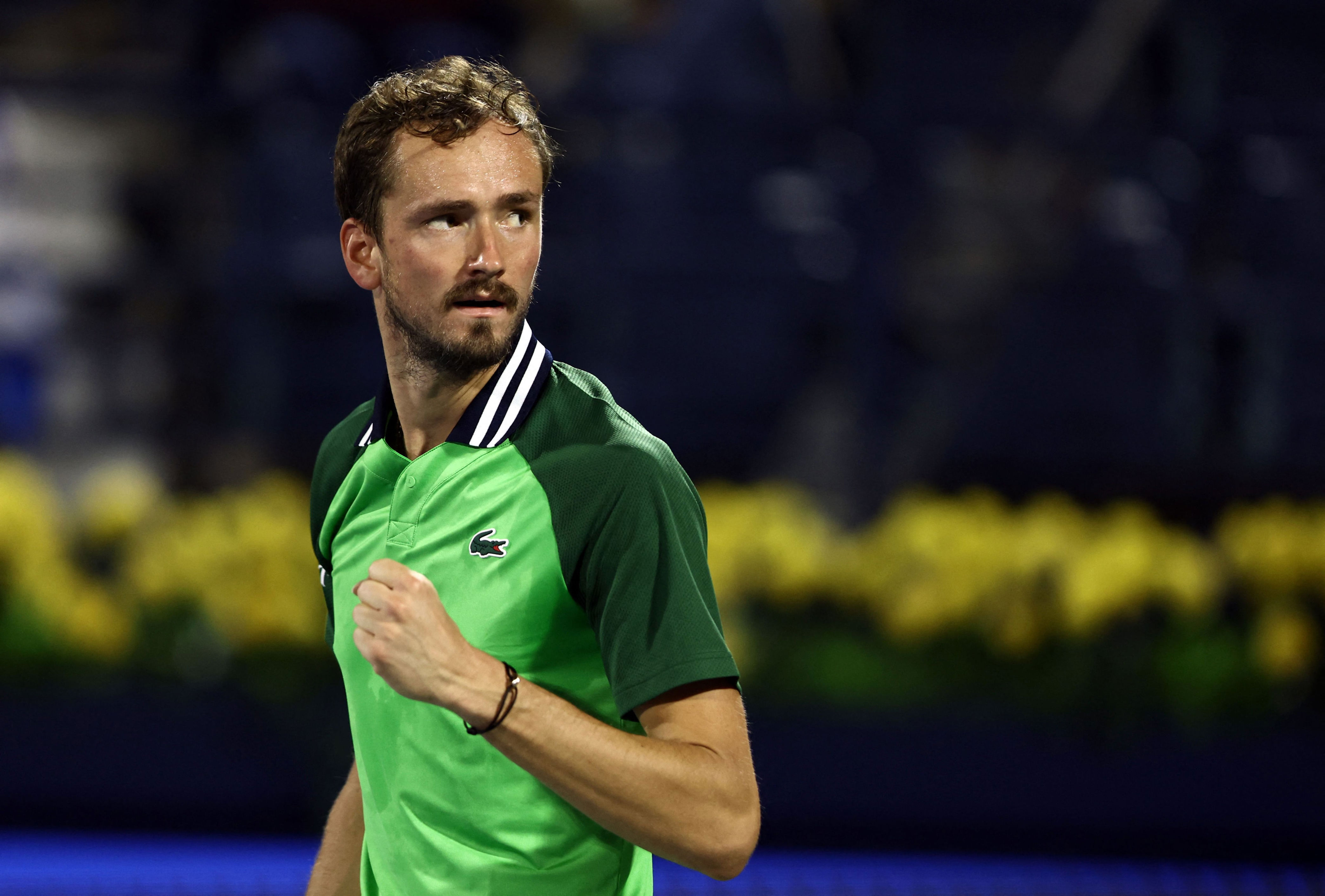 'very nervous' medvedev beats sonego to keep dubai title defence alive