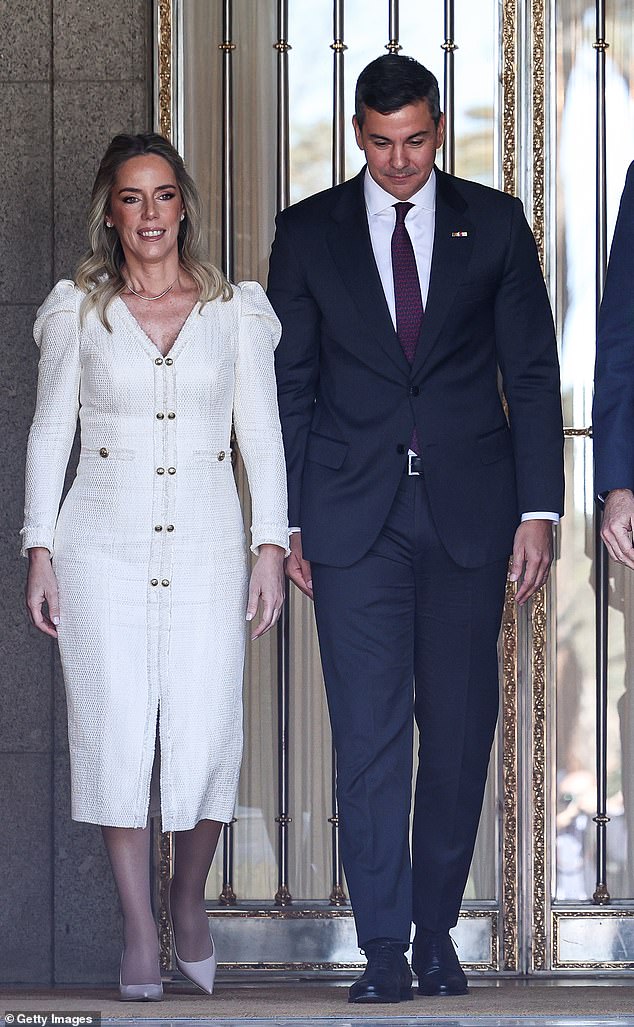 queen letizia of spain debuts a chic new haircut as she receives the president of paraguay in madrid - one day after jetting off to england for king constantine's memorial