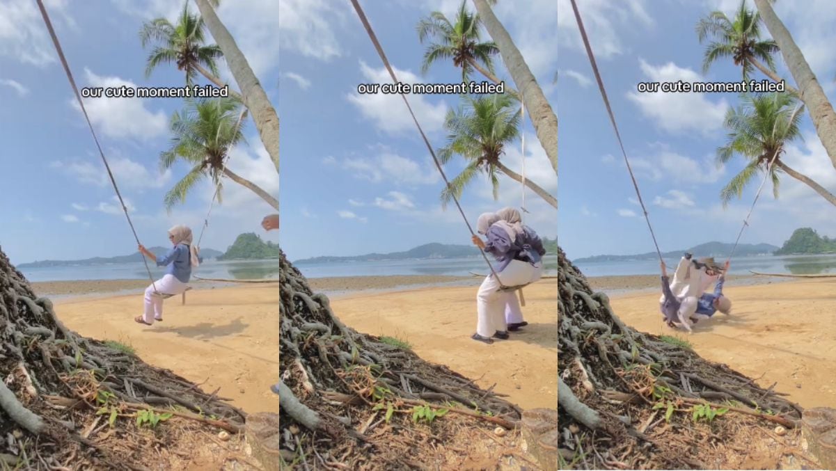 video: dos mujeres intentan grabar un momento lindo en la playa pero termina en accidente