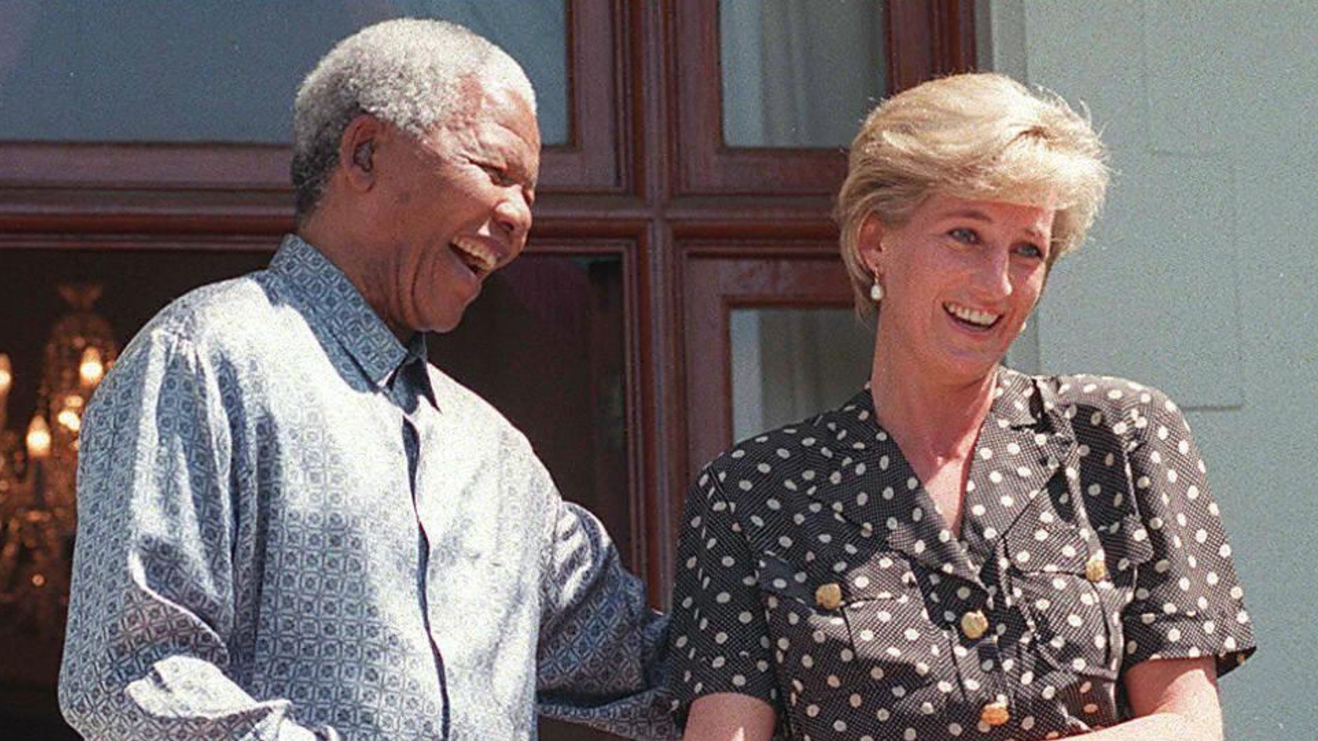 <p>                     Diana was extremely familiar with Cape Town since her brother Charles had relocated to the South African city to escape media attention in 1995. She loved spending time in Cape Town and is seen here on one of the more memorable trips where she met with the late South African President Nelson Mandela. Diana visited Nelson Mandela at his home where this image was captured in 1997. It’s a moment that creates warm memories for Prince Harry, who later said of the image which hangs on his wall, "When I first looked at the photo, straight away what jumped out was the joy on my mother’s face. The playfulness, cheekiness, even. Pure delight to be in communion with another soul so committed to serving humanity."                   </p>