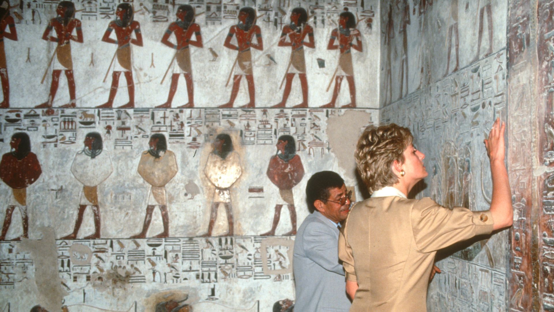 <p>                     Diana visited the pyramids on the Giza Plateau in Egypt in 1992 as part of a solo trip a few months after her separation from the then Prince Charles was confirmed. She declared the pyramids "breathtaking" and looked relaxed at the ancient site, despite claims by photographer Kent Gavin that she had initially been reluctant to pose in front of the pyramids. The Egyptian jaunt also saw the princess visiting the Cairo Institute for Polio Rehabilitation before her trip to the Pyramids and Sphinx on the Giza plateau.                   </p>