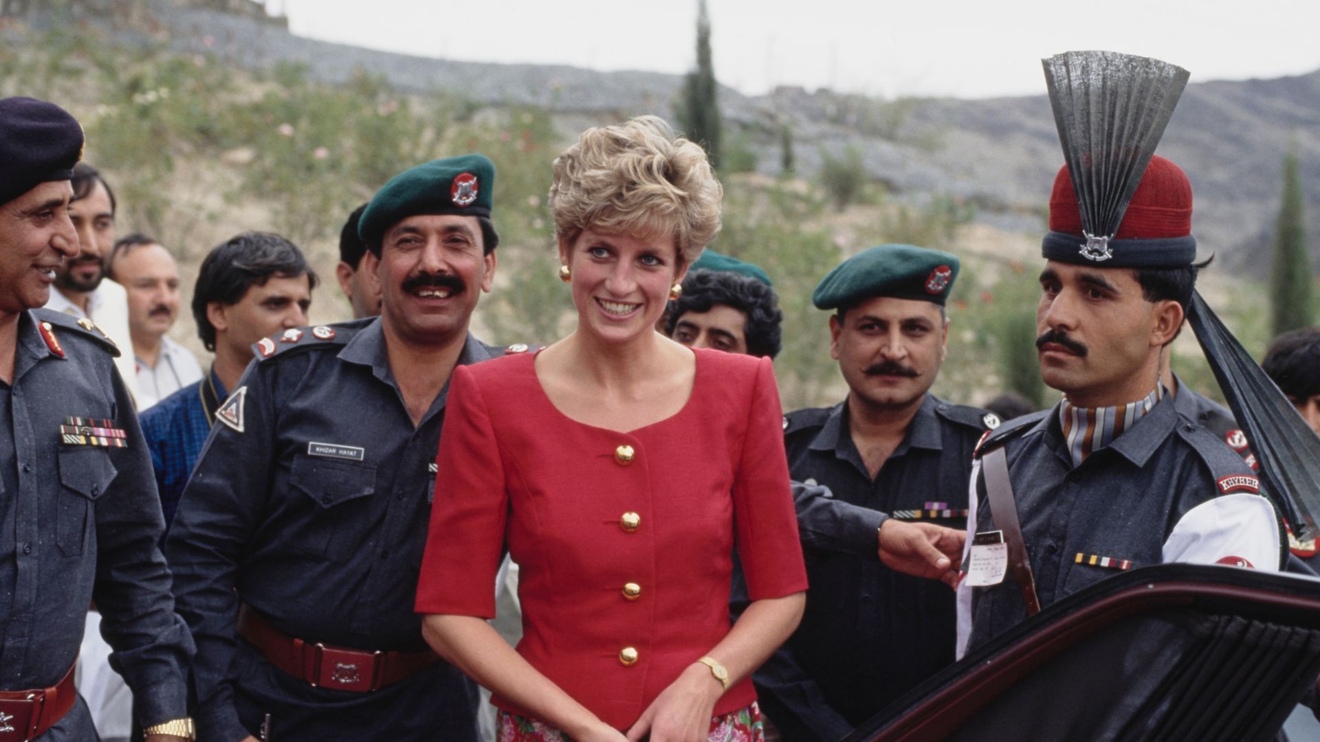 <p>                     The set of images from Diana’s time at Pakistan’s Khyber Pass exode pure joy as she jokes around with military police from the Khyber Rifles Regiment, part of the Frontier Corps. The mountain pass that links Afghanistan and Pakistan was a stopping point during her 1991 trip but the Princess of Wales loved Pakistan so much she travelled to the country twice more in 1996 and 1997.                   </p>