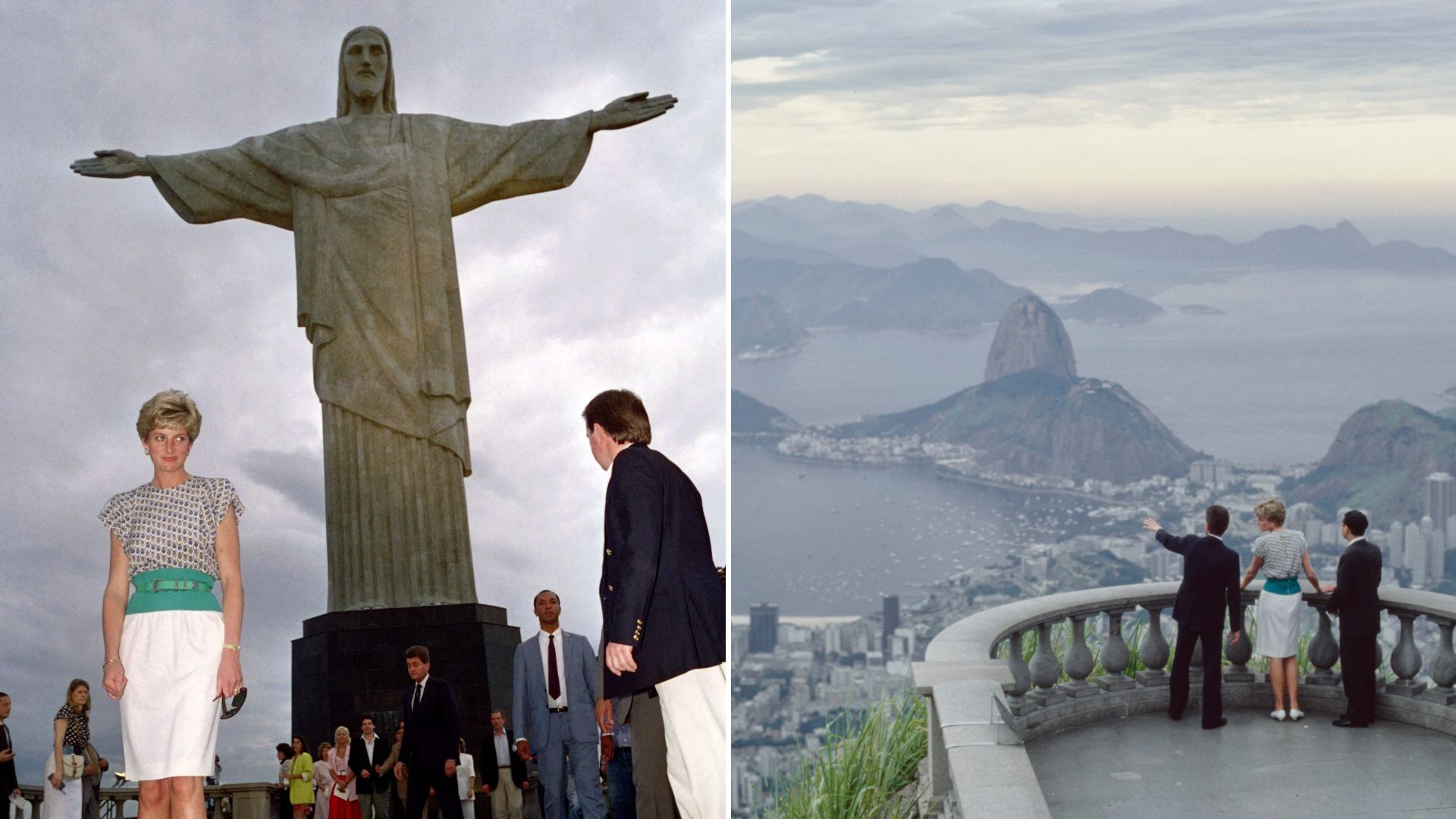 <p>                     As part of a trip to Rio in 1991, Diana became just like any other tourist milling around and managed to get a quick snap of her standing in front of the iconic Christ the Redeemer statue that watches over the city. The princess visited several hospitals caring for abandoned street children and was given a rose by a little girl as she left her Rio hotel.                    </p>