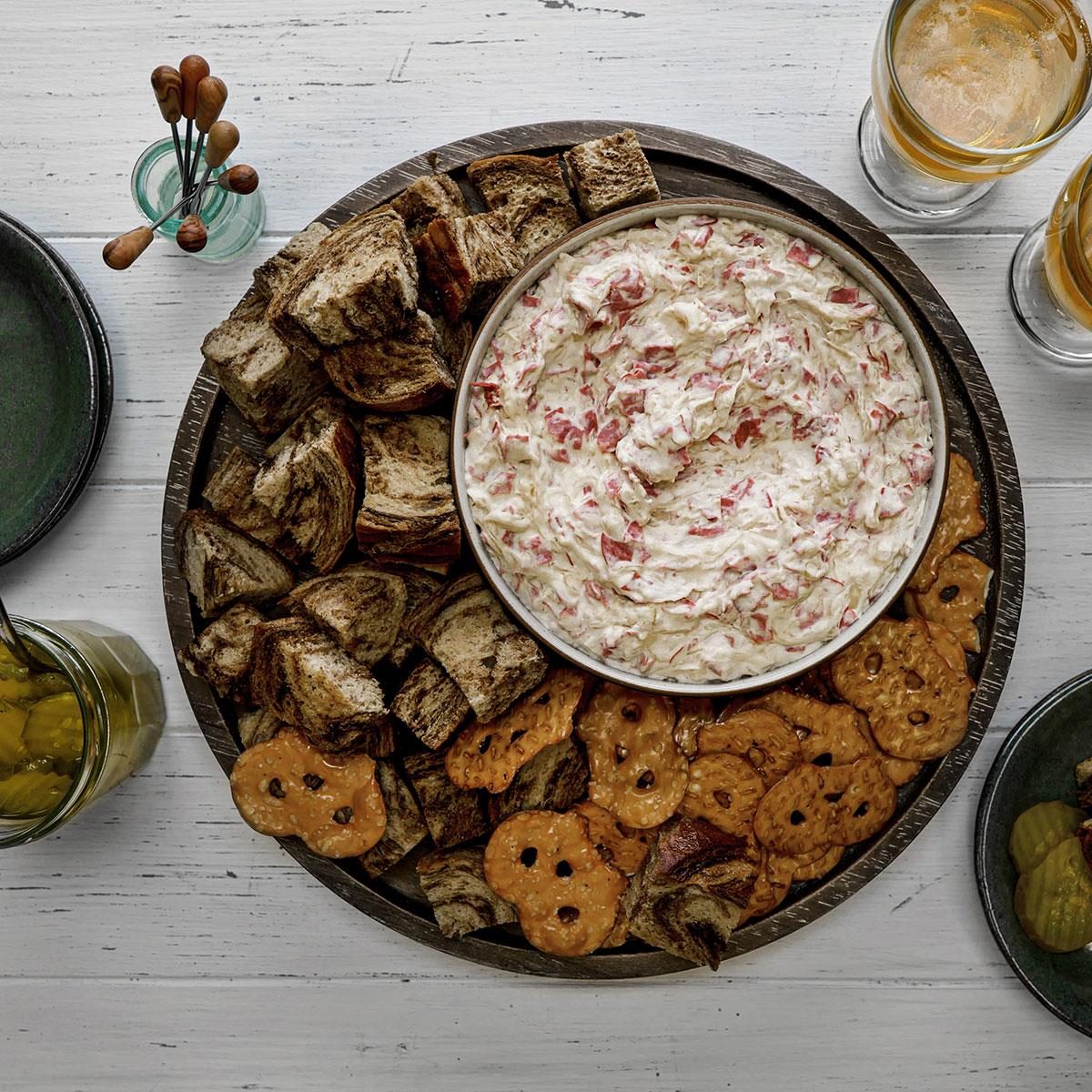 <p>This slow-cooked spread tastes just like the popular Reuben sandwich. Even when I double the recipe, I end up with an empty dish. —Mary Jane Kimmes, Hastings, Minnesota</p> <div class="listicle-page__buttons"> <div class="listicle-page__cta-button"><a href='https://www.tasteofhome.com/recipes/paddy-s-reuben-dip/'>Go to Recipe</a></div> </div>
