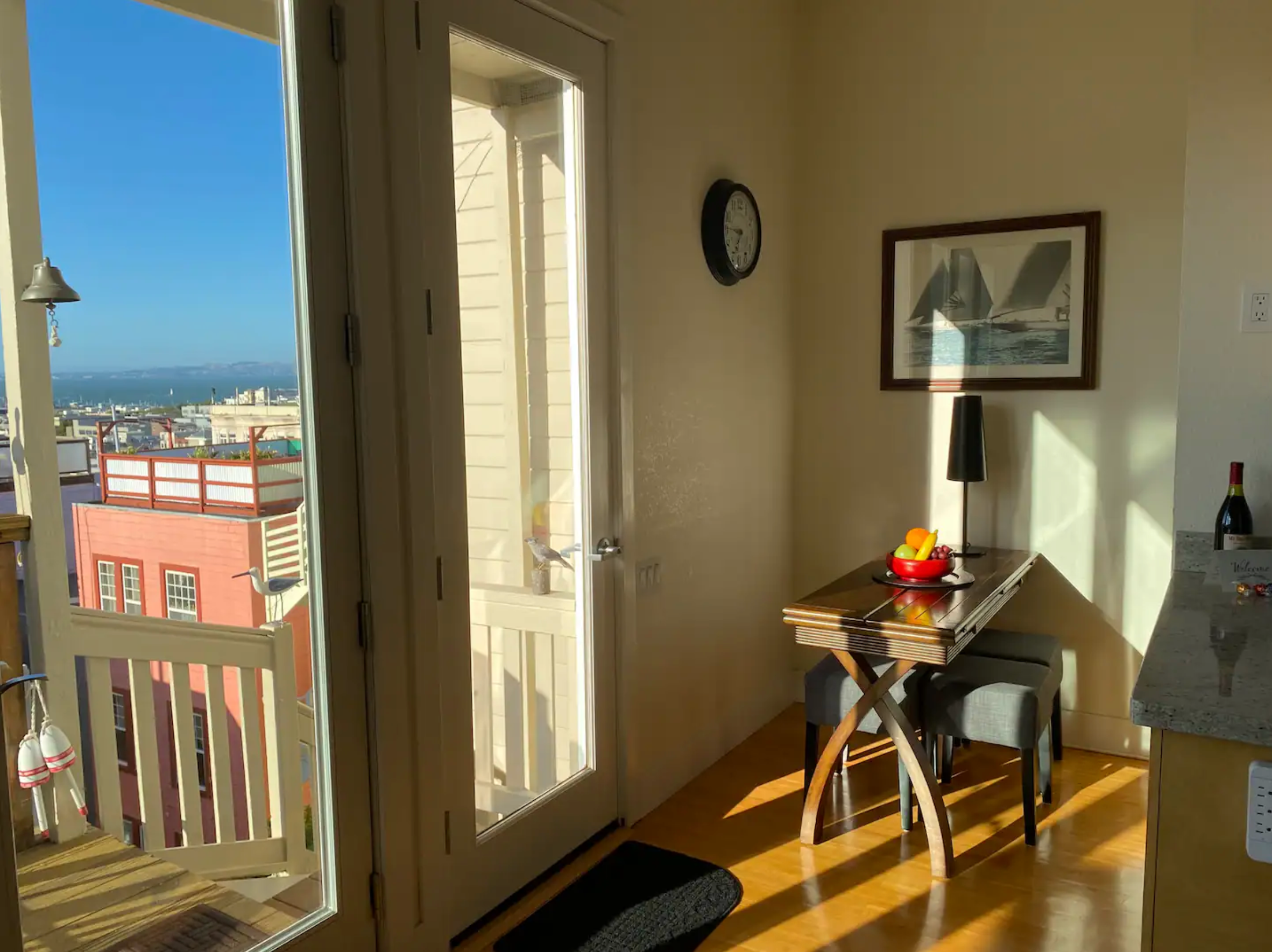 <p><strong>Bed & bath:</strong> 2 bedrooms, 2 baths<br> <strong>Top amenities:</strong> Prime location, balcony with water views, patio</p> <p>Located in the desirable neighborhood of North Beach with a spectacular view of the bay, this two-bedroom boasts a prime address for first timers—it’s within walking distance of Washington Square, Fisherman's Wharf, Lombard Street, Chinatown, and Ghirardelli Square. The rental is full of comfortable and convenient amenities too, including in-unit laundry, Wi-Fi, black-out shades, hardwood floors, skylights, and more. The cozy two-bedroom features two queen beds, a backyard patio, and a balcony perfect for early morning coffee and enjoying the view.</p> $446, Airbnb (starting price). <a href="https://www.airbnb.com/rooms/28074409">Get it now!</a><p>Sign up to receive the latest news, expert tips, and inspiration on all things travel</p><a href="https://www.cntraveler.com/newsletter/the-daily?sourceCode=msnsend">Inspire Me</a>