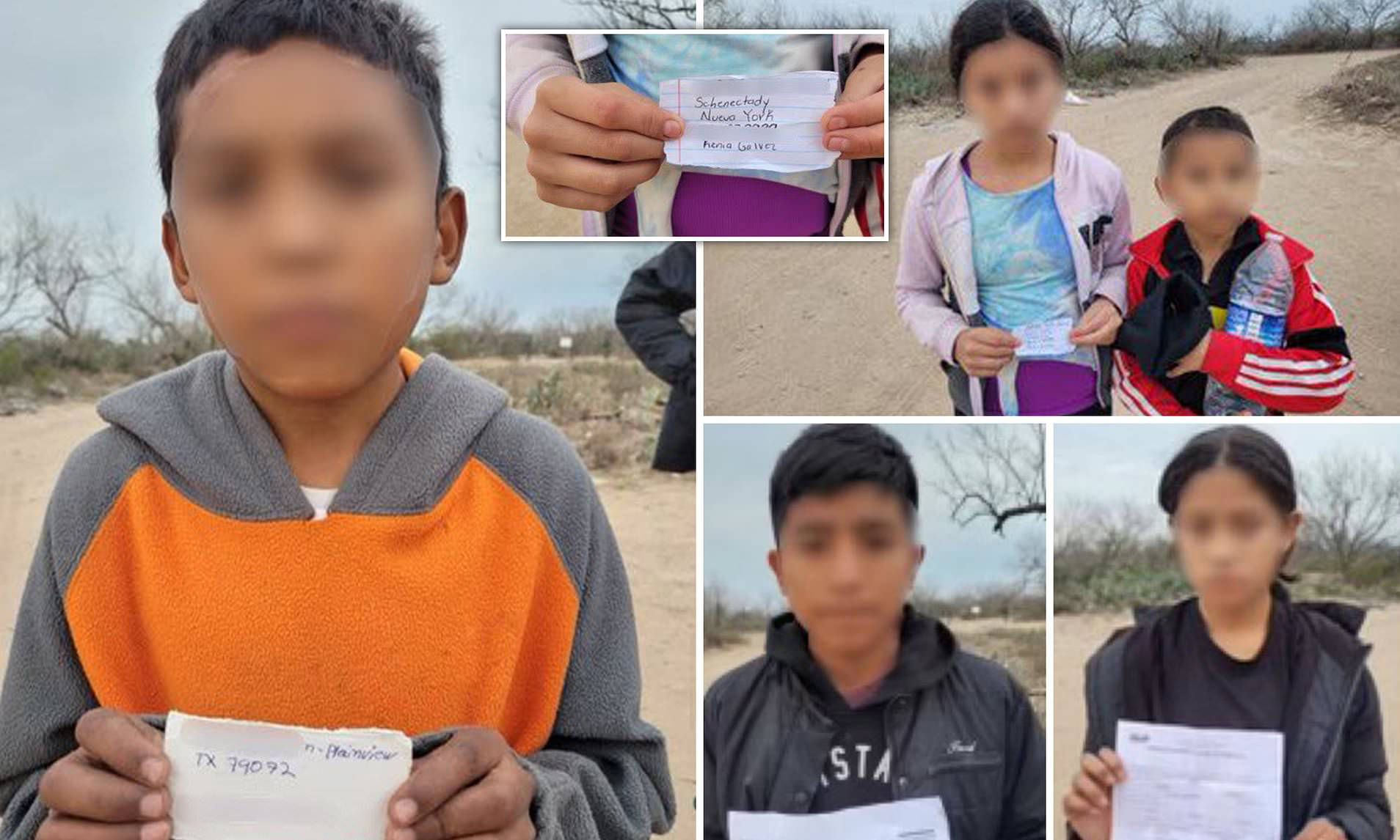 Texas Border Patrol agents find FIVE unaccompanied kids on border carrying pieces of paper with addresses in Empire State