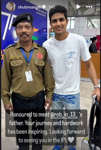 gt captain gill 'honoured' to meet robin minz's father who works as a security official at ranchi airport