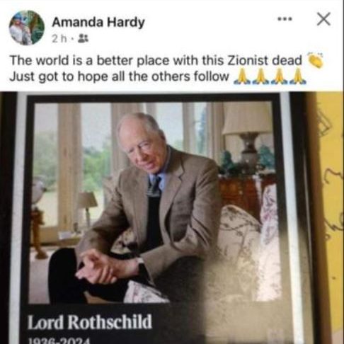 estate agent suspended after ‘anti-semitic’ post that appeared to celebrate death of lord rothschild