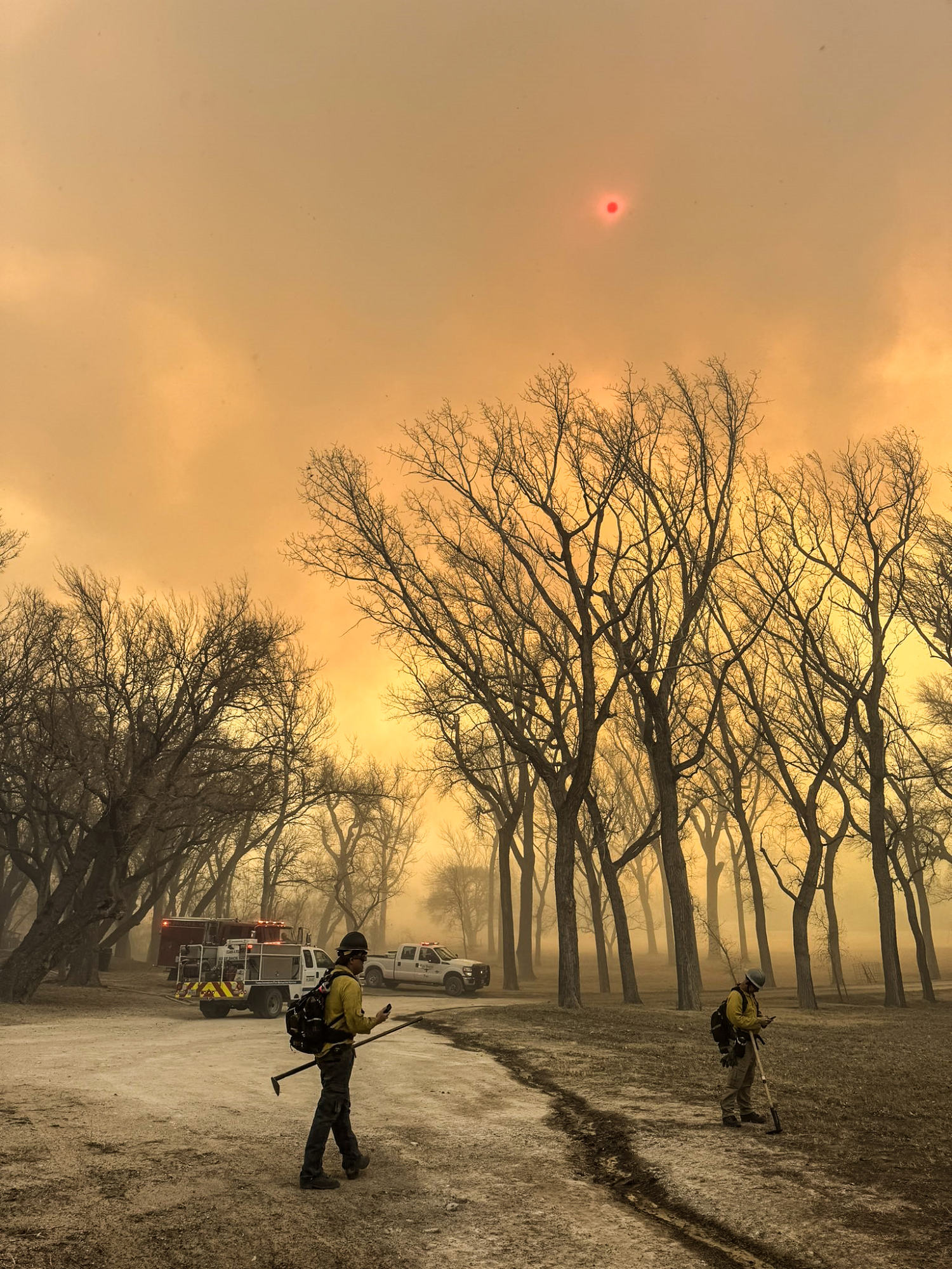 in texas, a powerful combination of dry land and high winds fuels wildfires