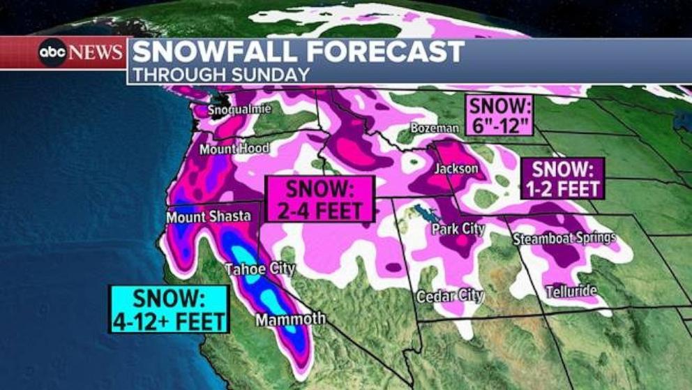 california mountains brace for storm, up to 12 feet of snow possible
