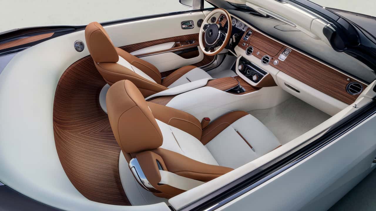 rolls-royce spent 8,000 hours crafting the wood for its latest droptail