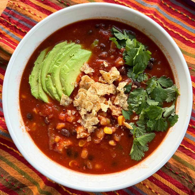 Easy Chicken Tortilla Soup Recipe (with Hominy)