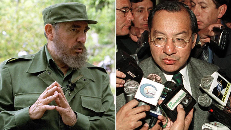 Manuel Rocha, right, 73, a former American diplomat who served as a U.S. ambassador to Bolivia was arrested and accused of secretly serving as an agent of Cuba’s government, according to The Associated Press. Left, former Cuban leader Fidel Castro. Fox News