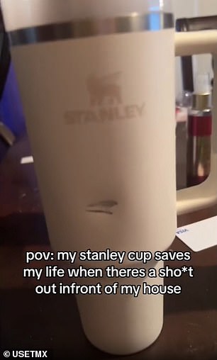 stanley cup saves woman from a gunshot after a stray bullet flies through her home