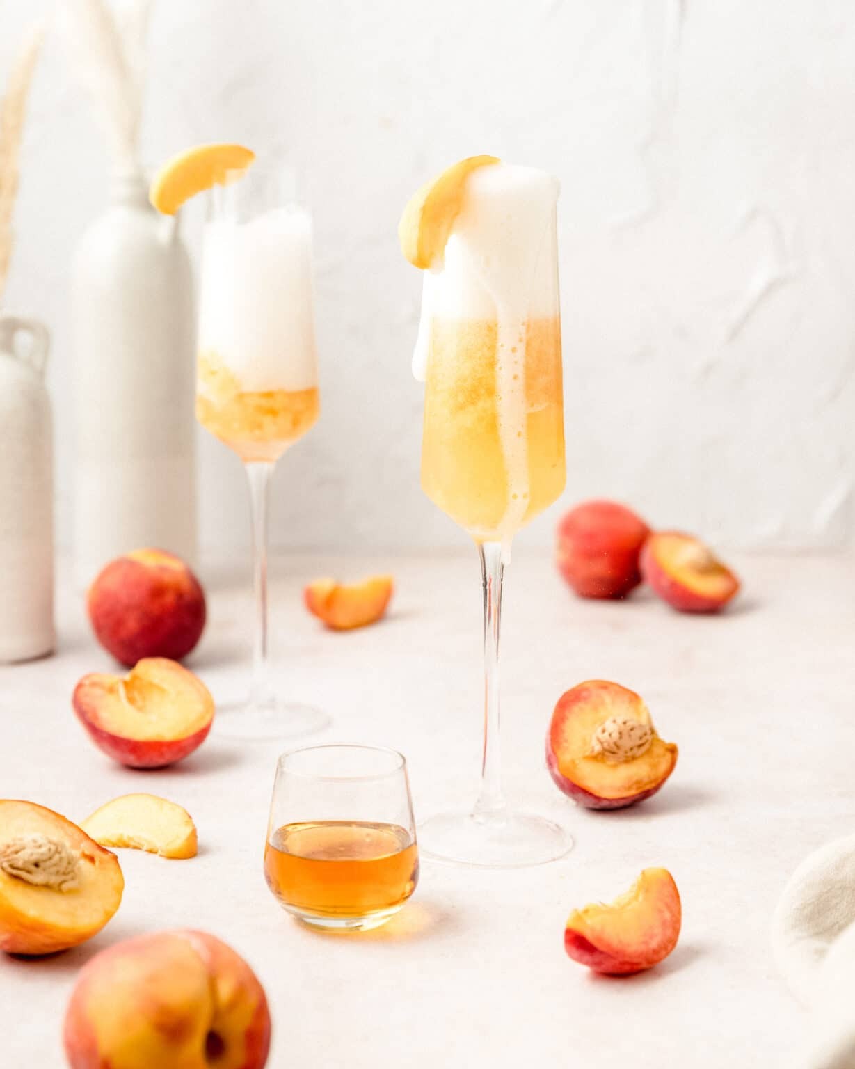 An iconic trio of peaches, triple sec, and champagne assemble to create the sweetest Easter cocktail you've ever had. The fresh fruit really embraces the spring season, so find the best peaches you can! (via Barley & Sage)