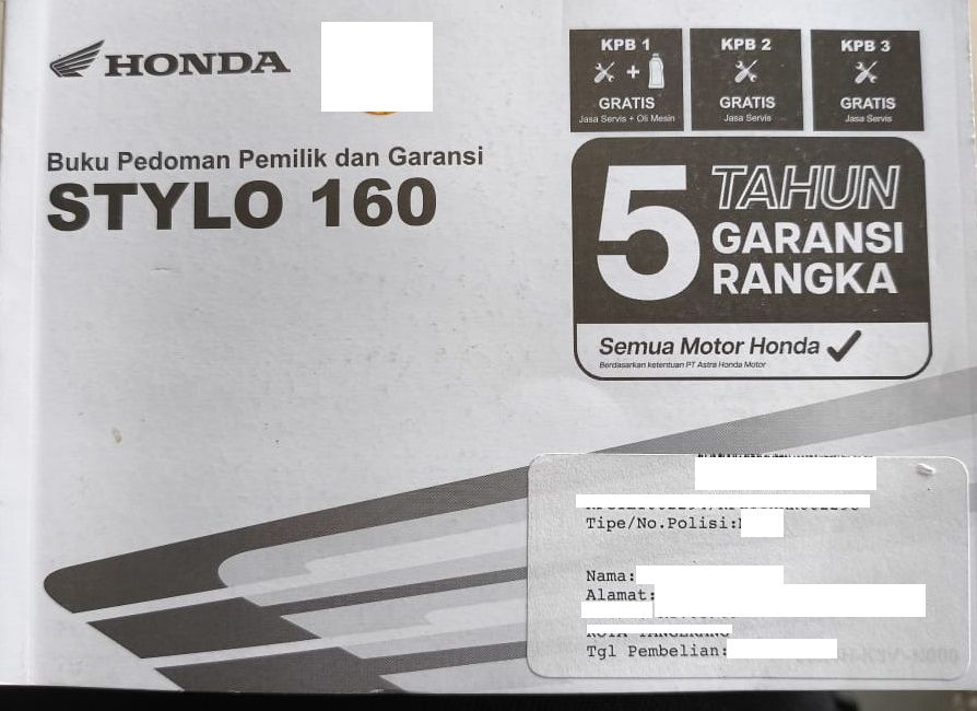 Beneran Servis Berkala Honda Stylo 160 Enggak Ada Jadwal Servis Rangka ...