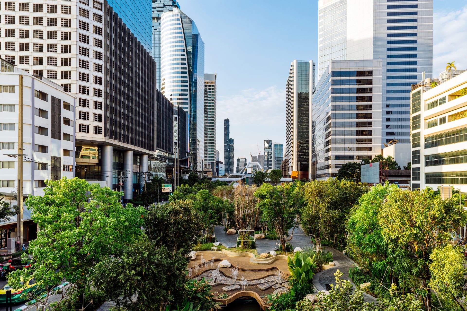 <p>By bringing nature closer to the heart of the cities and a broader audience, nature brings the opportunity to revitalize underused spaces for people to enjoy. In the image, Bangkok, Thailand.</p>