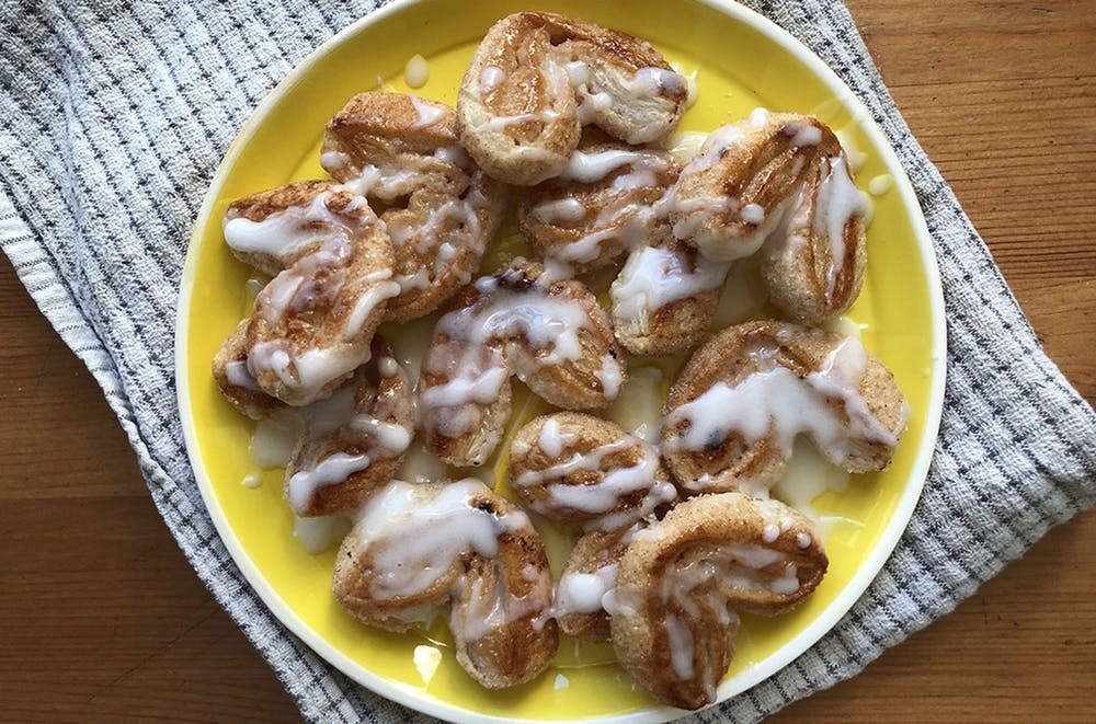Store-bought puff pastry is a freezer staple that can help you out in a multitude of situations, even if you buy it as a backup plan for Easter morning. This dish is certain to please the whole crowd. Who doesn't love cinnamon buns?! (via Brit + Co.)