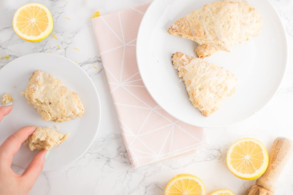 These fluffy and flavorful scones will also make your kitchen smell amazing, and they take less than 30 minutes to bake. Pair with a cup of tea or your go-to <strong>iced coffee recipe</strong>. (via Brit + Co.)