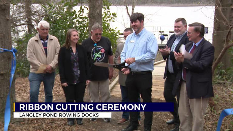 Langley Pond Rowing Docks ribbon cutting ceremony